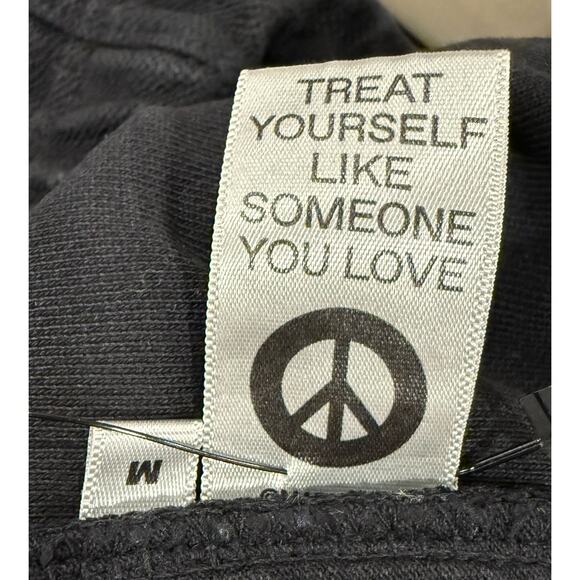 Madhappy Black Sweatpants Medium Made in USA Vertical Leg Print Logo - Picture 4 of 5